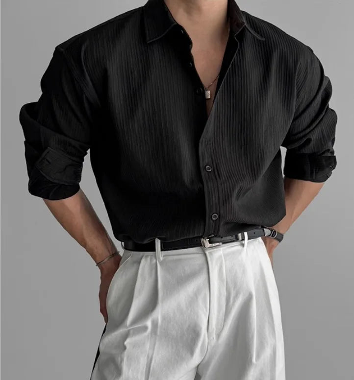 Men's Shirt | Loose Fit | Full Button Closure | Casual Smart