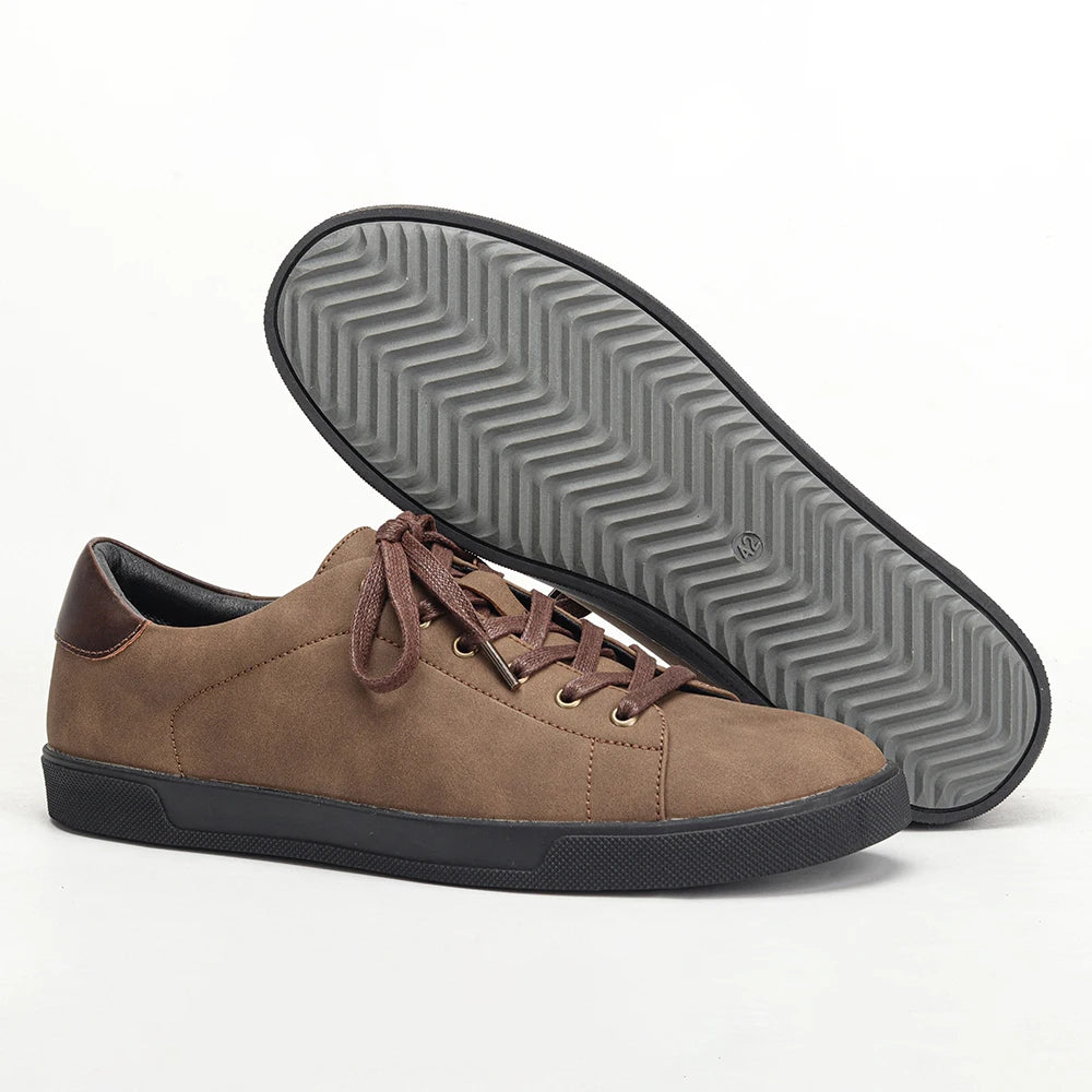 Men's Minimalist Lace-Up Sneakers with Contrasting Sole | Casual Fit