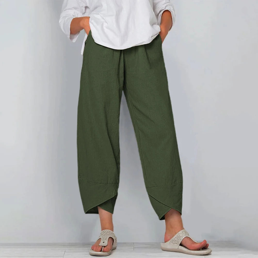 Zuzanna | Women's Wide-Leg Trousers with an Elastic Waist