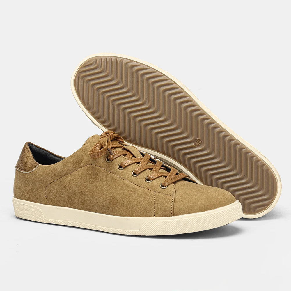 Men's Minimalist Lace-Up Sneakers with Contrasting Sole | Casual Fit