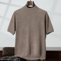 Men's Sweater with Mock Neck and Short Sleeves | Minimalist Design