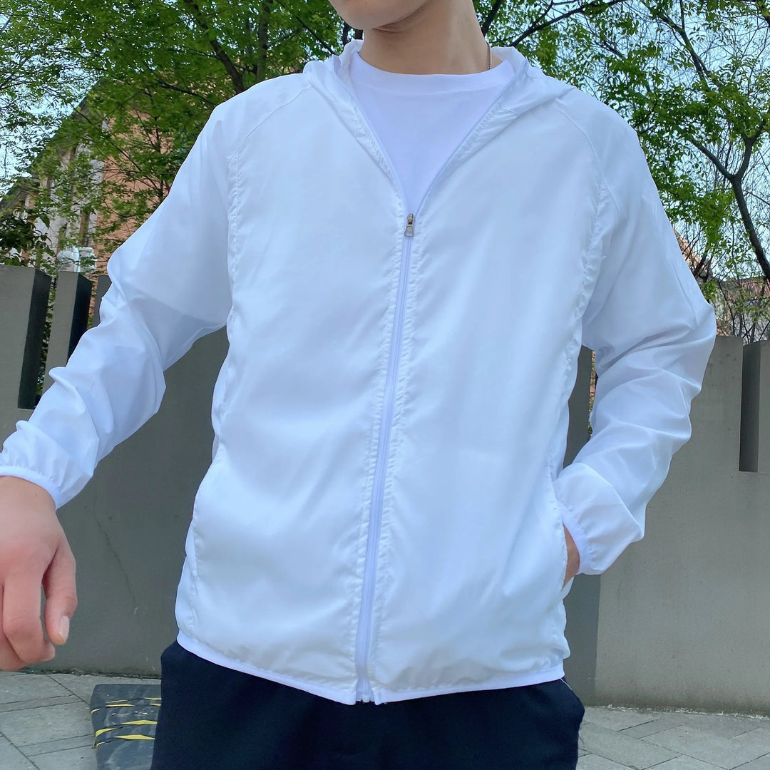 Men's Sun Protection Jacket | Regular Fit | Hood and Zipper | Outdoor