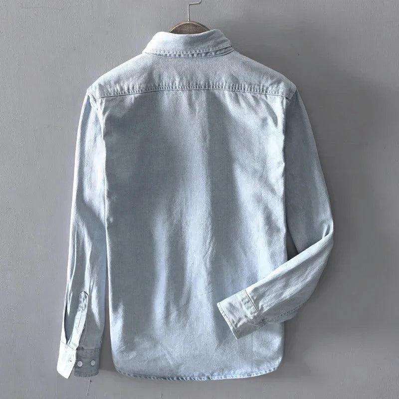 Męska Luźna Koszula Overshirt z Kieszenią na Piersi | Minimalistyczny