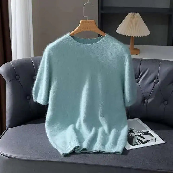 Men's Sweater with Round Neck and Short Sleeves | Casual Fit
