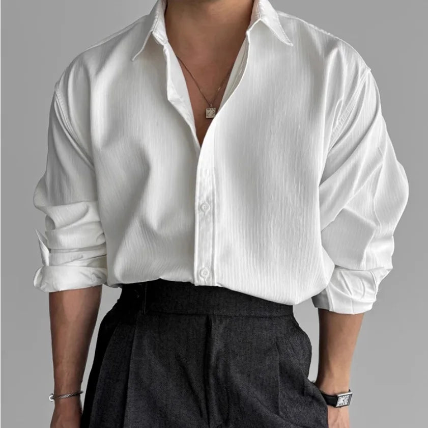 Men's Shirt | Loose Fit | Full Button Closure | Casual Smart