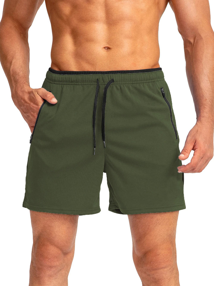 Men's Sports Shorts with Drawstring and Zipper Pockets | Athletic Fit