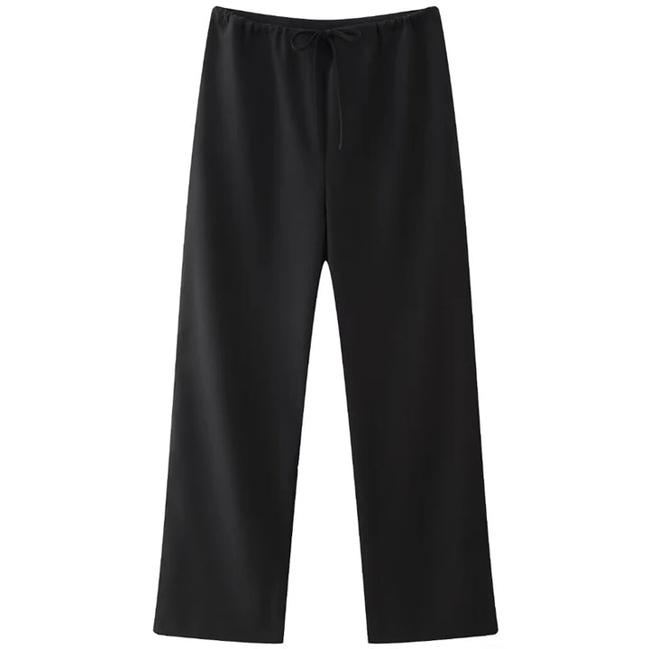 Women's Asymmetric Bra Top and Straight-Leg Pants Two-Piece Set | Minimalist Look