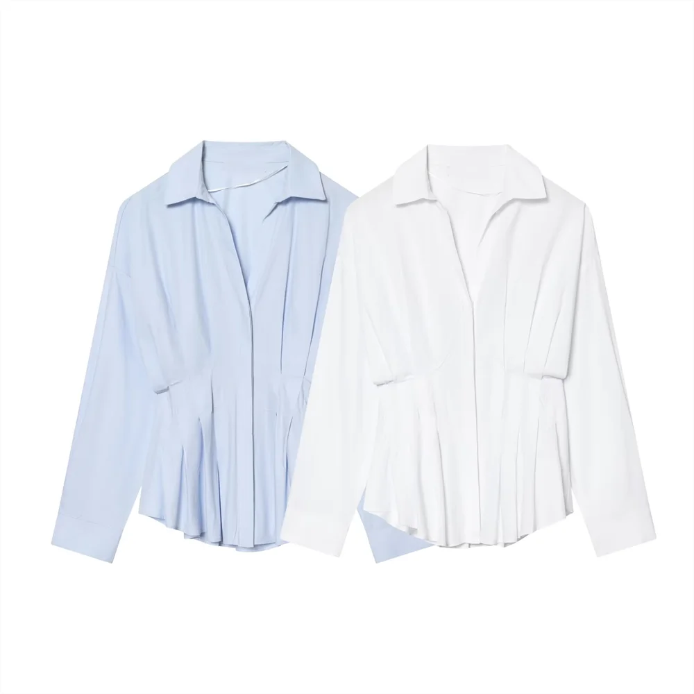 Women's Long Sleeve Blouse Collar Buttons Shirt | Casual
