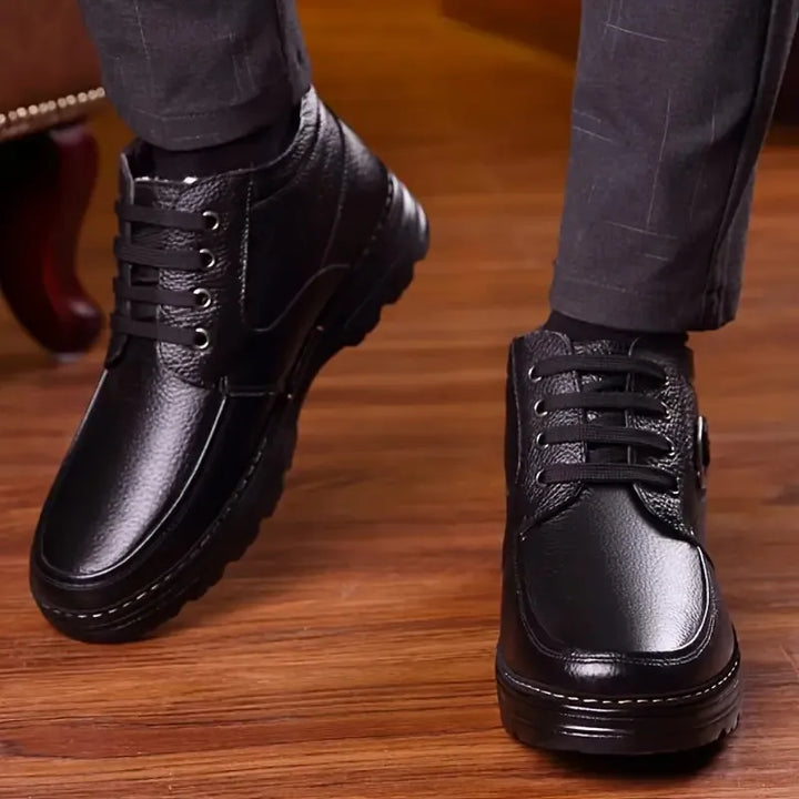 Męskie Sznurowane Buty Średniej Wysokości | Miejski Klasyczny Look