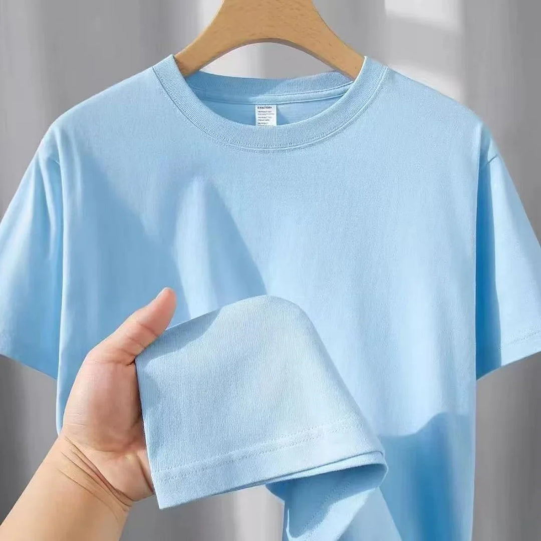 Męski Oversize T-Shirt Casual z Okrągłym Dekoltem i Krótkim Rękawem | Opuszczone Ramiona