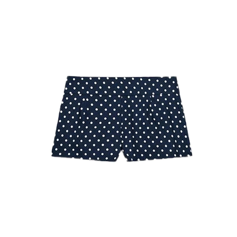 Women's Polka Dot Long Sleeve Top and Shorts Two-Piece Set | High Neckline