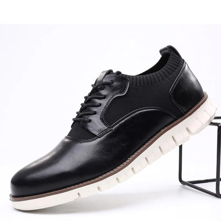 Cedric | Męskie Sznurowane Sneakersy Low Top z Kontrastową Podeszwą