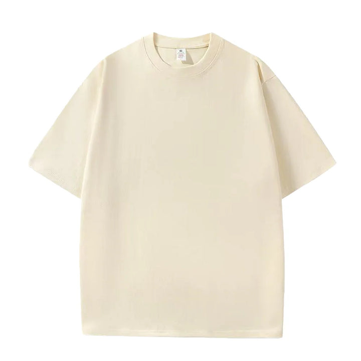 Męski Oversize T-Shirt Casual z Okrągłym Dekoltem i Krótkim Rękawem | Opuszczone Ramiona