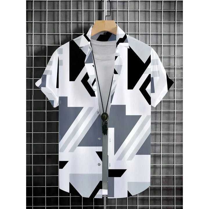 Alan | Men's geometric Hawaiian shirt