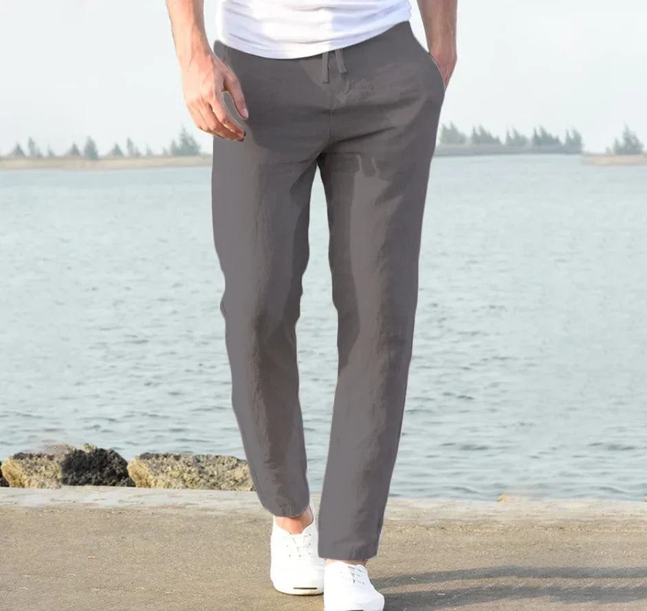 Men's Casual Pants | Tapered Leg Pants | Elastic Waistband | Modern Minimalist Style