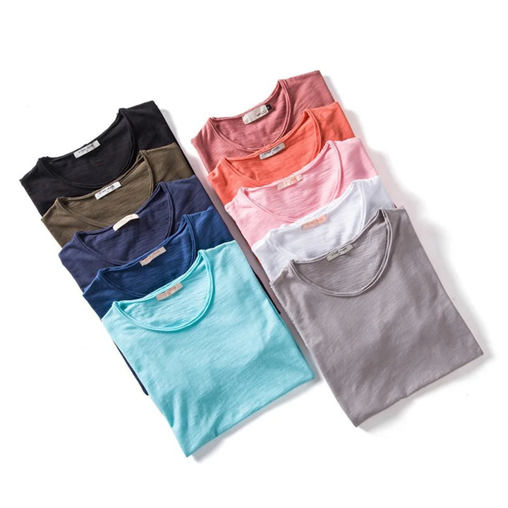 Męski Okrągły Dekolt Krótki Rękaw T Shirt Casual | Slim Fit