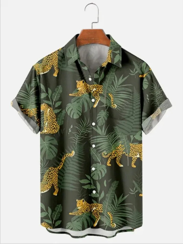 Damian | Men's Hawaiian Shirt with Palms