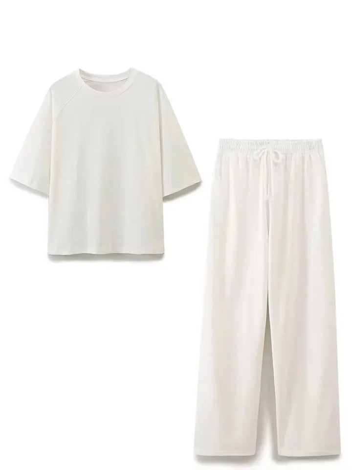 Women's Oversize T-Shirt and Drawstring Pants Two-Piece Set | Lounge Style