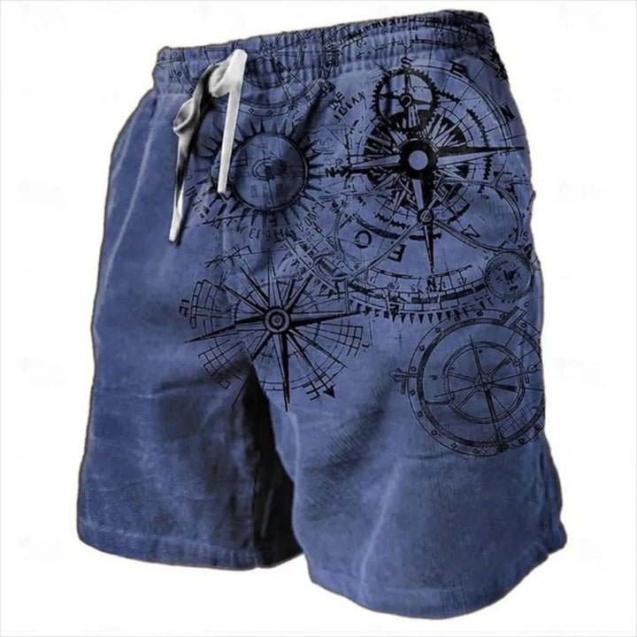 Wacław | Men's beach shorts with compass print