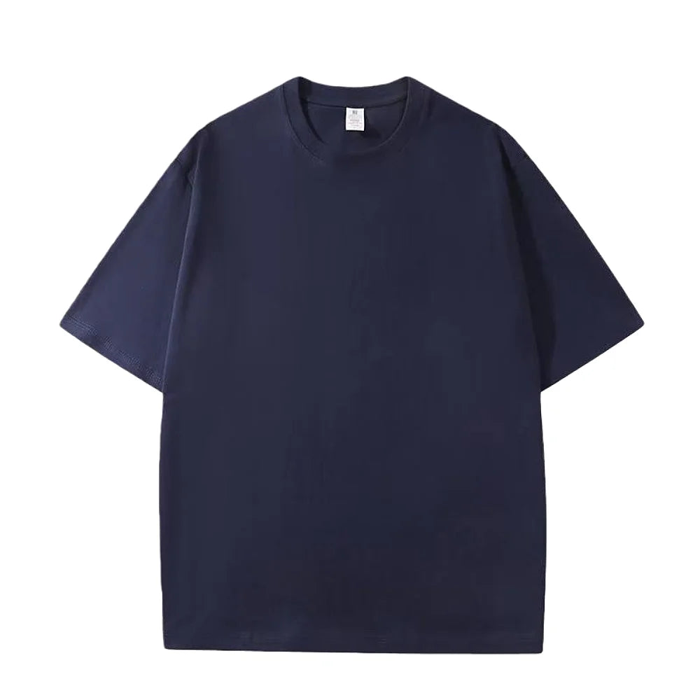 Męski Oversize T-Shirt Casual z Okrągłym Dekoltem i Krótkim Rękawem | Opuszczone Ramiona