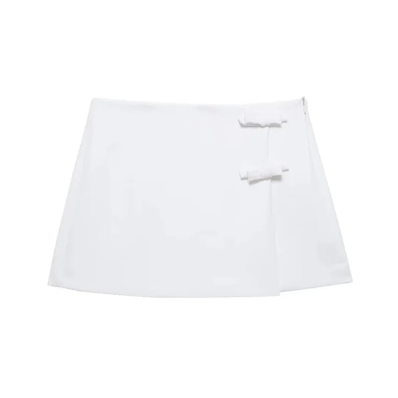 Damski Bez Rękawów Wiązanie z Przodu Halter Top i Mini Spódnica Dwuczęściowy Zestaw | Odkryte Plecy