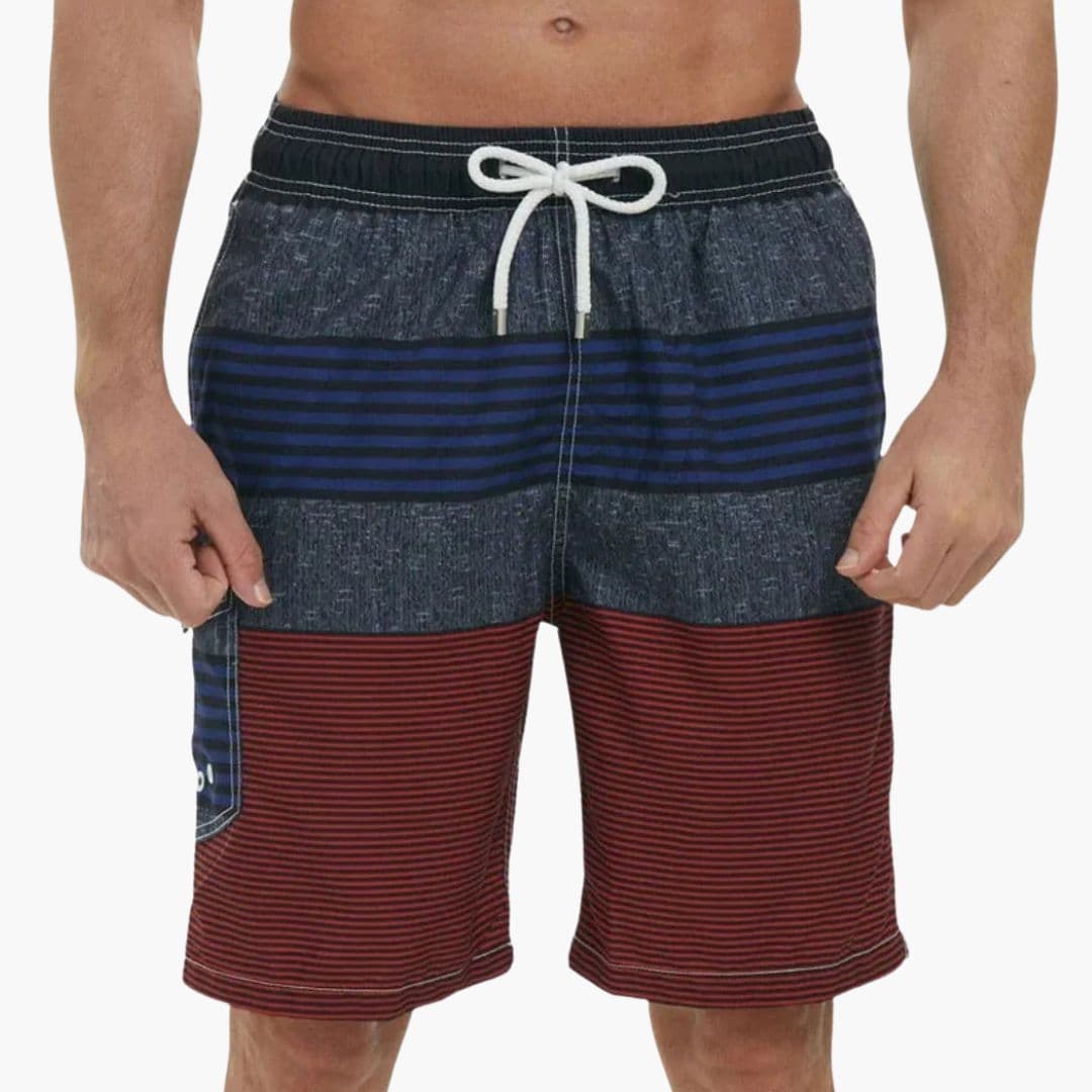 Men's Swim Trunks Tropical Print Drawstring Waist Side Pocket | Beachwear