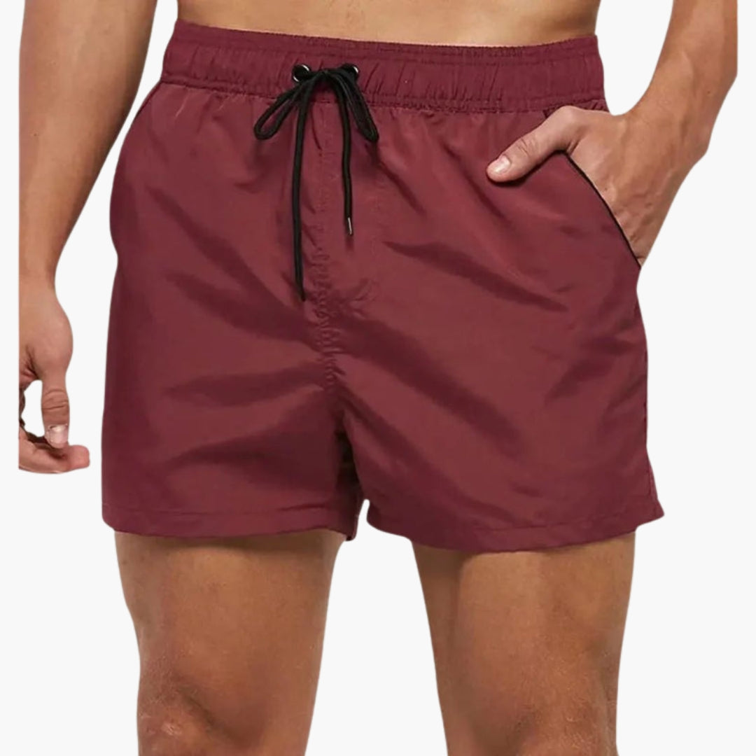 Men's Swim Shorts with Waist Drawstring, Side Pockets, Regular Fit | Beachwear