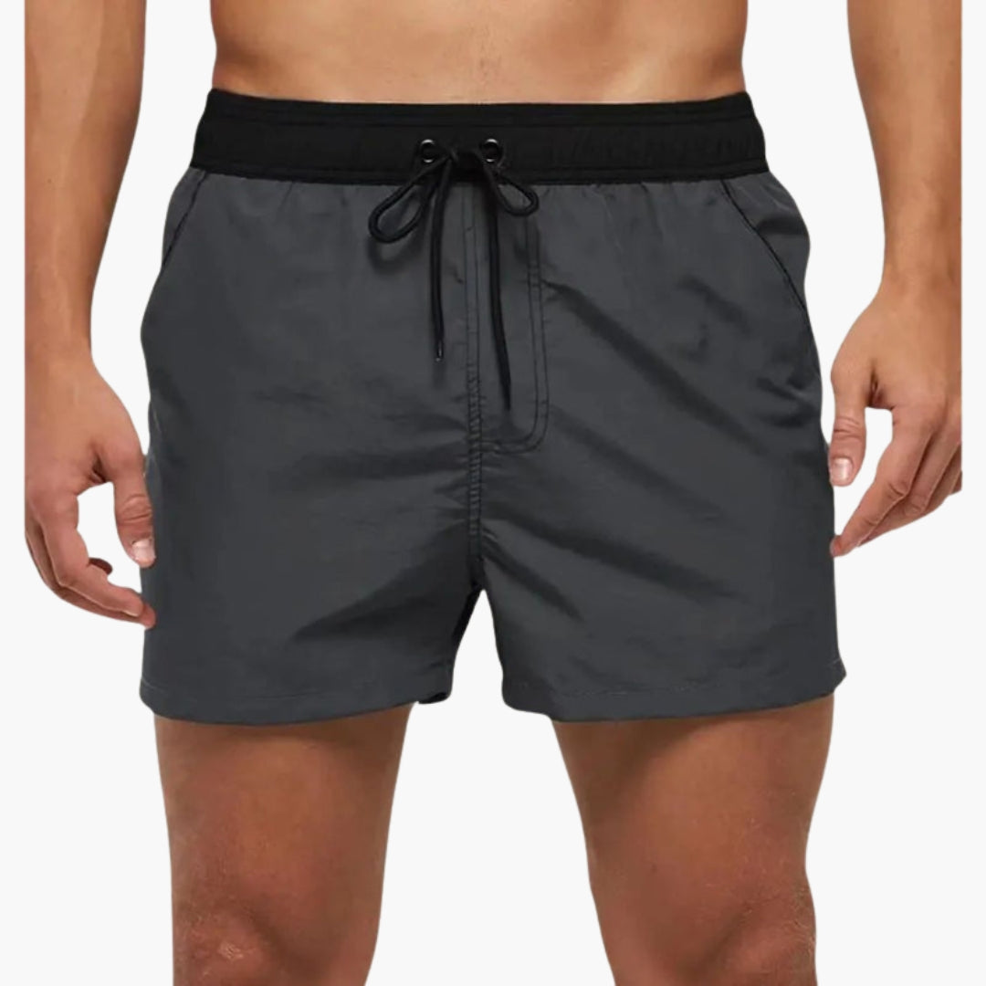 Men's Swim Shorts with Waist Drawstring, Side Pockets, Regular Fit | Beachwear