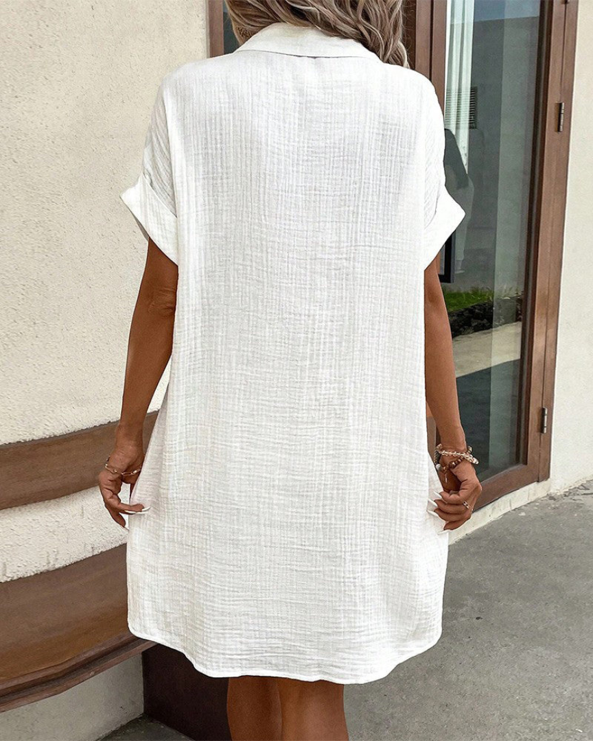 Malwina | Women's Shirt Dress with Short Sleeves