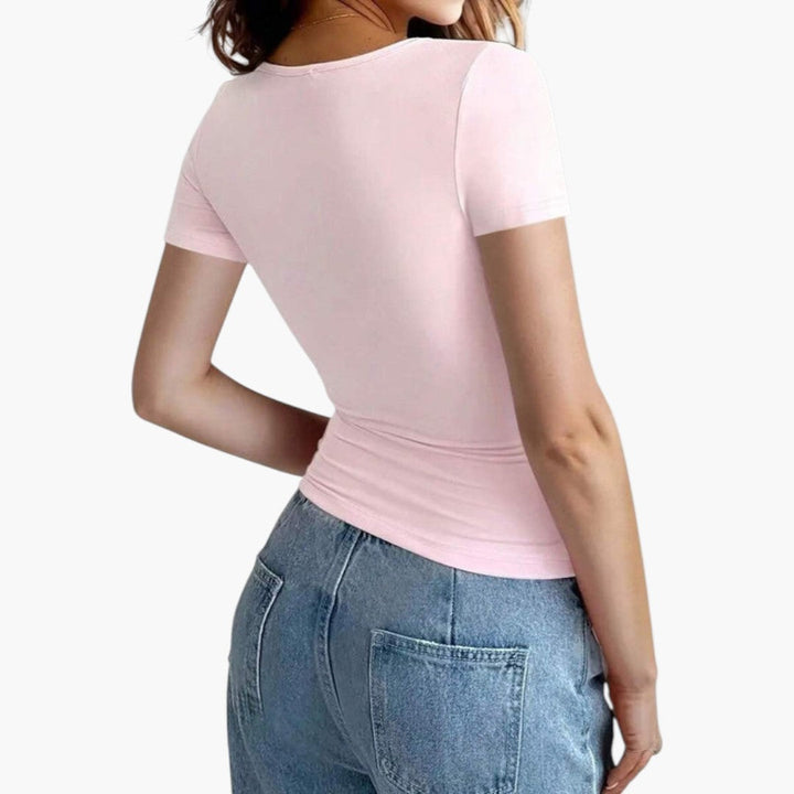 Women's T-Shirt | Fitted Cut | Short Sleeve and Round Neckline | Casual Basic