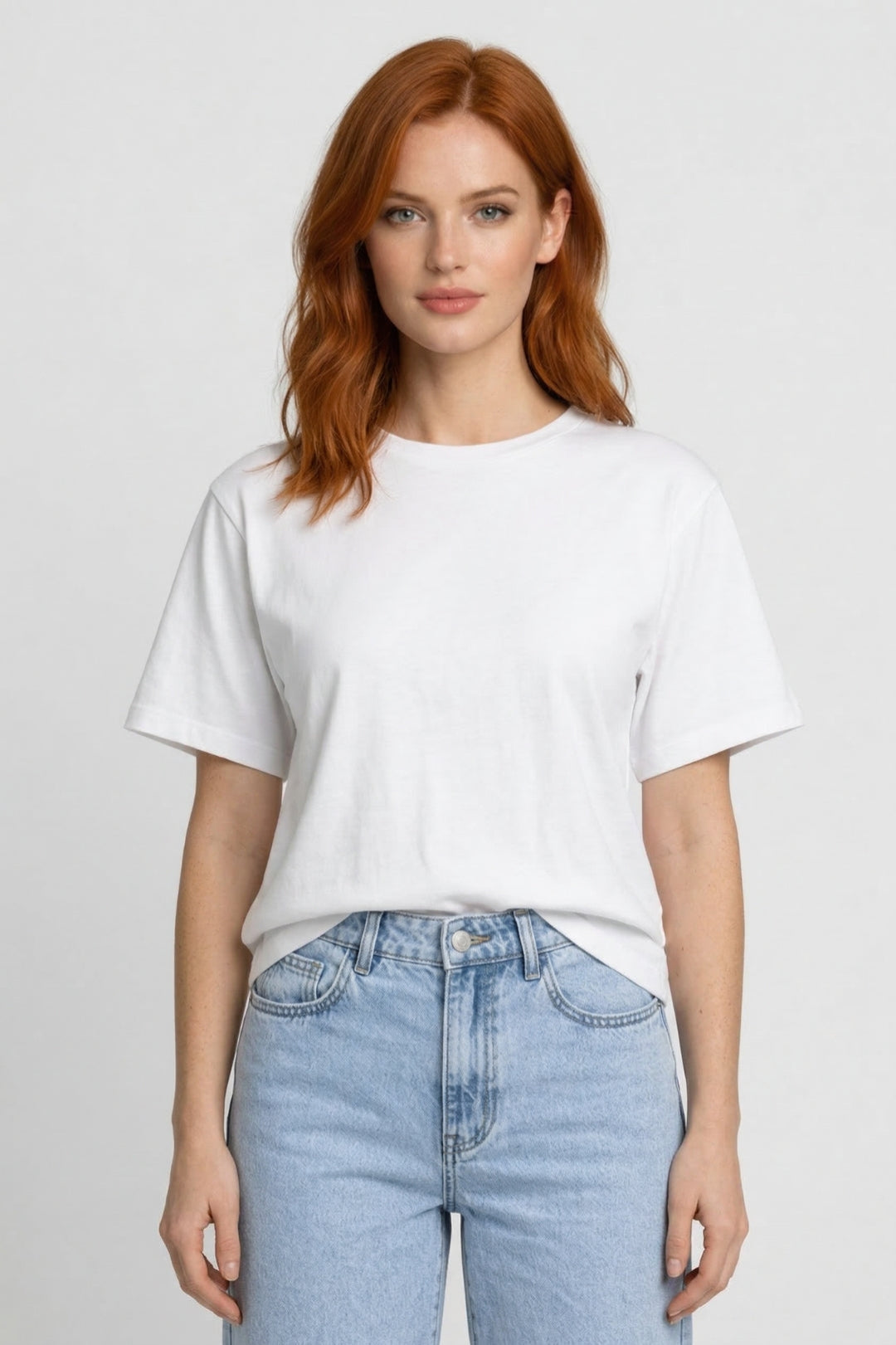 Women's T-Shirt Round Neck Short Sleeve Loose Fit Basic | Casual