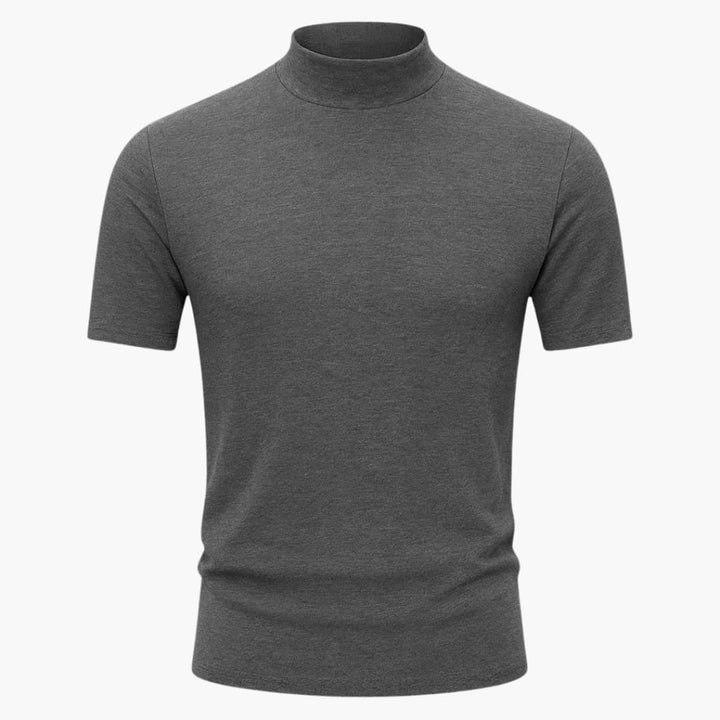 Męski T Shirt Slim Fit z Półgolfem i Krótkim Rękawem | Minimalistyczny