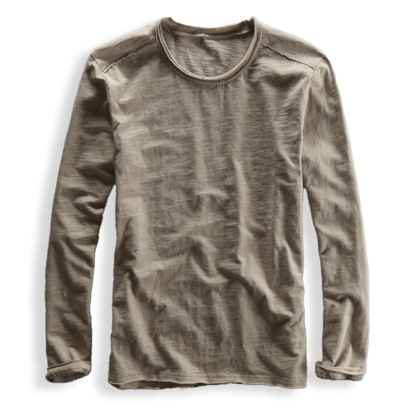 Męski T-Shirt z Długim Rękawem o Klasycznym Kroju | Minimalistyczny Styl