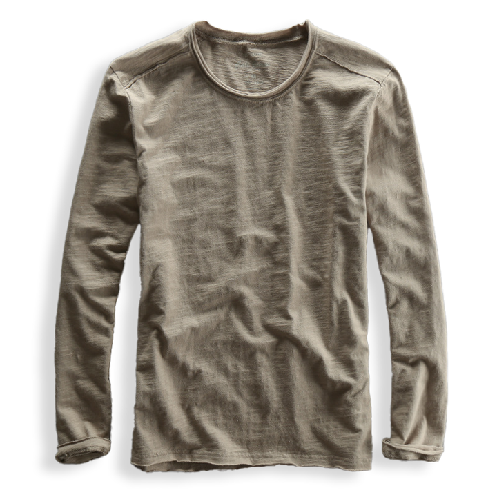 Męski T-Shirt z Długim Rękawem o Klasycznym Kroju | Minimalistyczny Styl