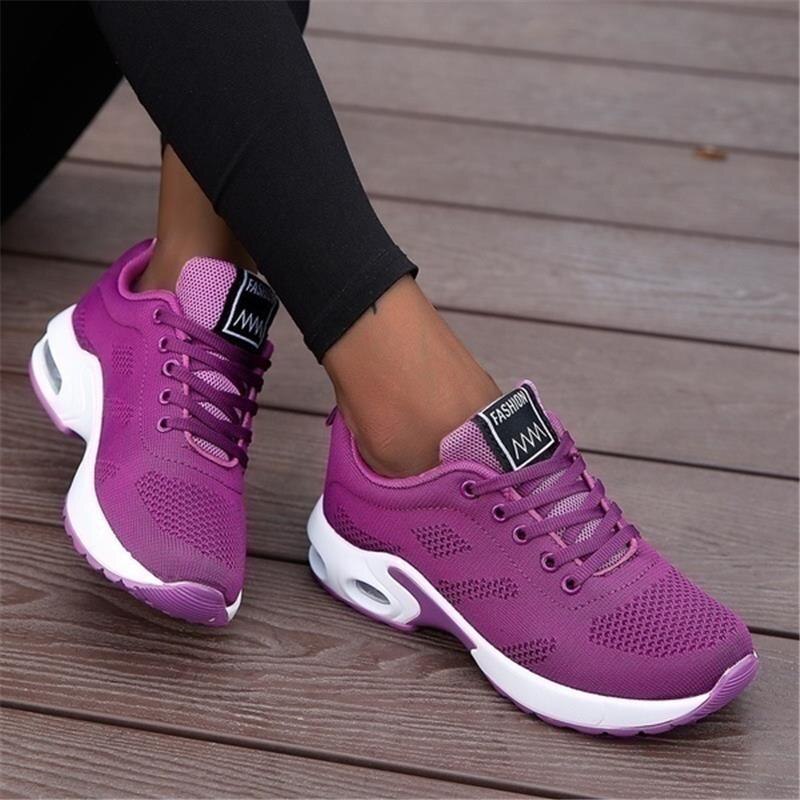 Damskie Buty Sportowe | Regularny Krój | Sznurowane Sneakersy | Casual