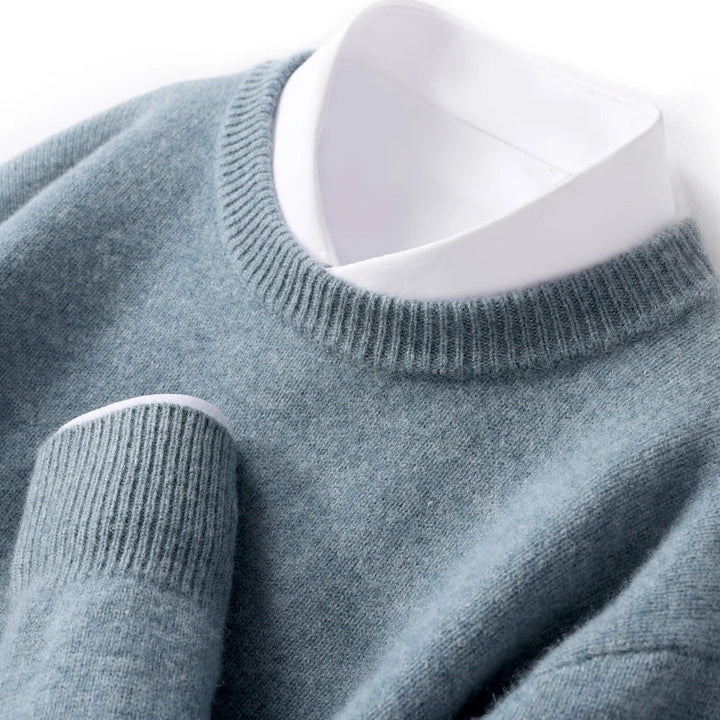 Tobias | Męski Sweter o Regularnym Kroju z Okrągłym Dekoltem i Klasyczną Sylwetką
