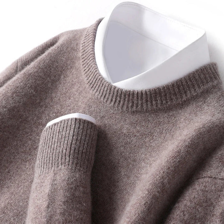 Tobias | Męski Sweter o Regularnym Kroju z Okrągłym Dekoltem i Klasyczną Sylwetką