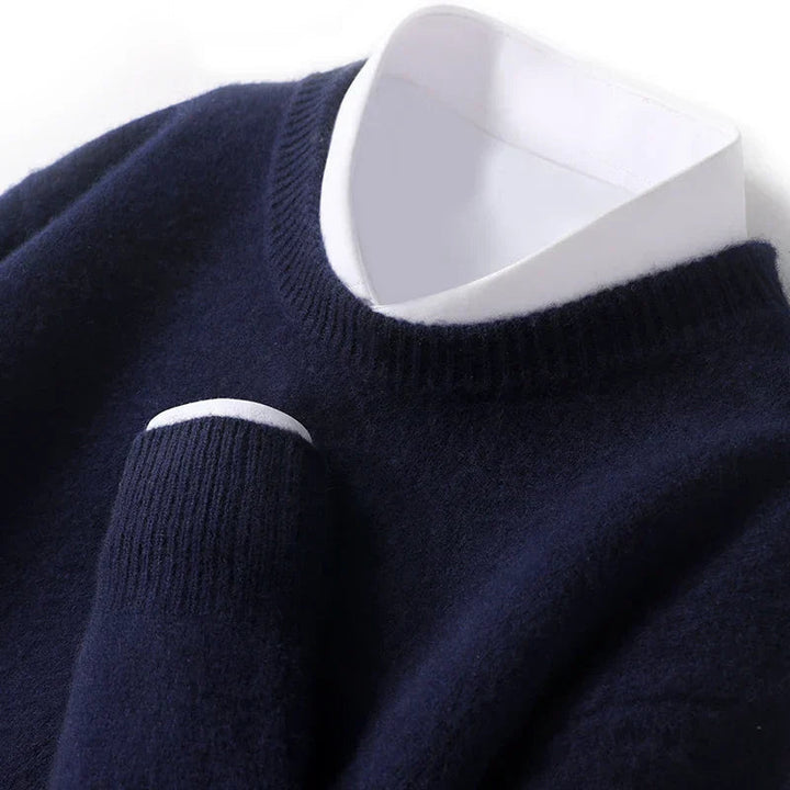 Tobias | Męski Sweter o Regularnym Kroju z Okrągłym Dekoltem i Klasyczną Sylwetką