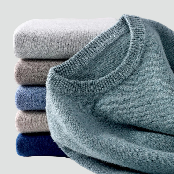 Tobias | Męski Sweter o Regularnym Kroju z Okrągłym Dekoltem i Klasyczną Sylwetką