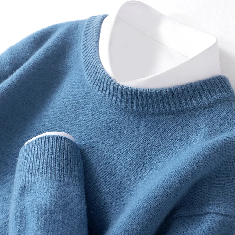 Tobias | Męski Sweter o Regularnym Kroju z Okrągłym Dekoltem i Klasyczną Sylwetką