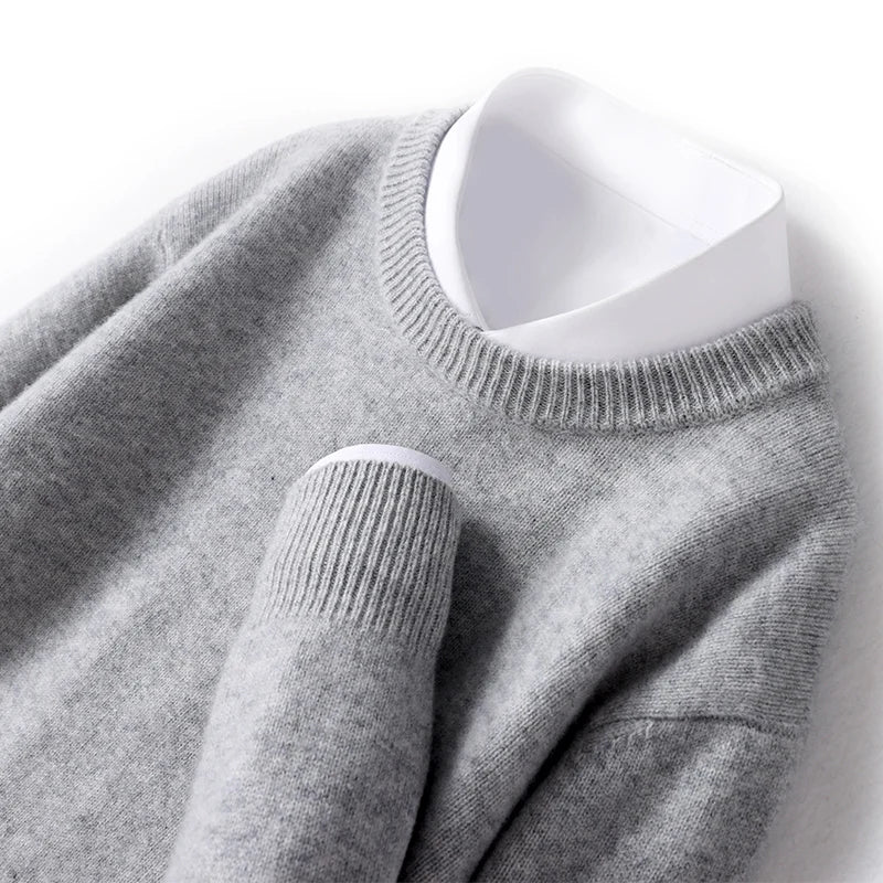 Tobias | Męski Sweter o Regularnym Kroju z Okrągłym Dekoltem i Klasyczną Sylwetką