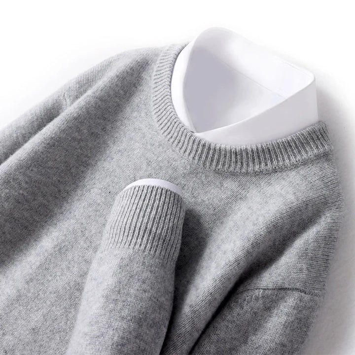 Tobias | Męski Sweter o Regularnym Kroju z Okrągłym Dekoltem i Klasyczną Sylwetką