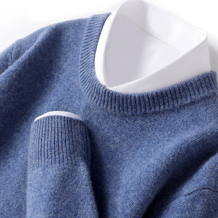 Tobias | Męski Sweter o Regularnym Kroju z Okrągłym Dekoltem i Klasyczną Sylwetką
