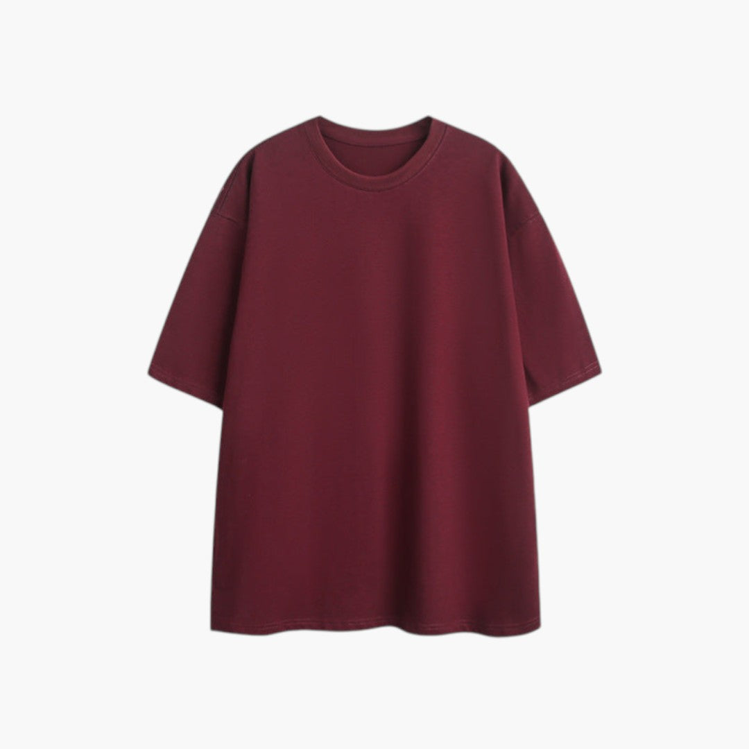 Męski Oversize T Shirt Okrągły Dekolt Luźny Krój Krótki Rękaw | Minimalistyczny
