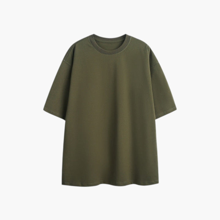 Męski Oversize T Shirt Okrągły Dekolt Luźny Krój Krótki Rękaw | Minimalistyczny