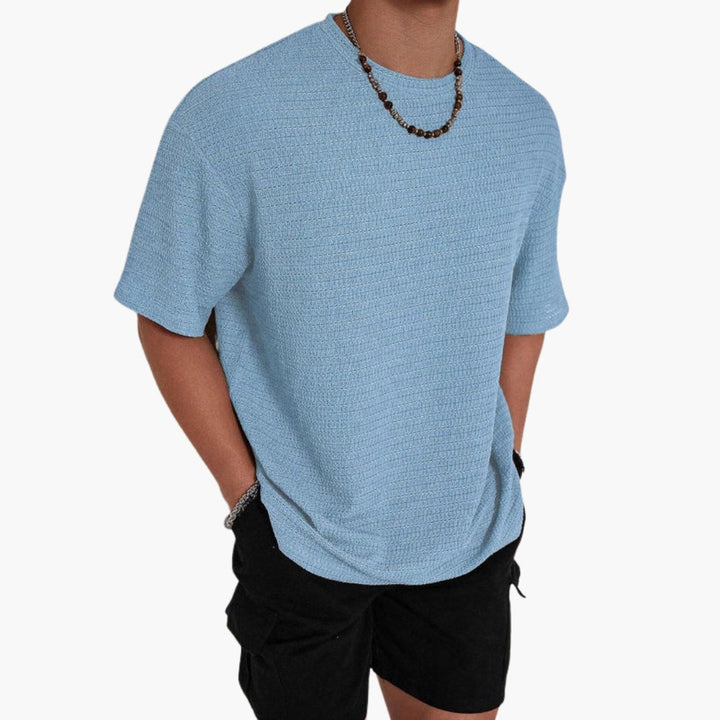 Men's Textured Structure T-Shirt | Relaxed Fit and Round Neckline | Modern Everyday Style