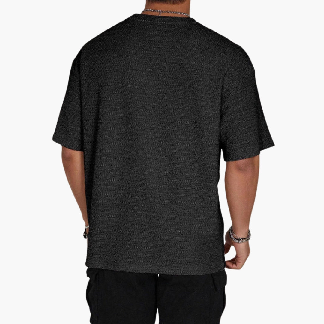 Men's Textured Structure T-Shirt | Relaxed Fit and Round Neckline | Modern Everyday Style