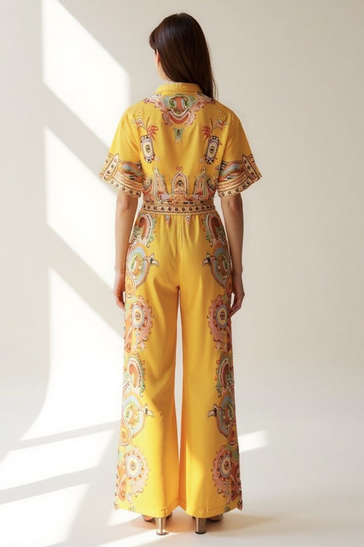 Women's Jumpsuit | Loose Fit Jumpsuit with Wide Legs | Front Tie | Elegant Modern Style