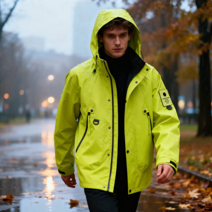 Callum | Męska Kurtka o Regularnym Kroju w Stylu Softshell z Regulowanym Kapturem i Zamkiem