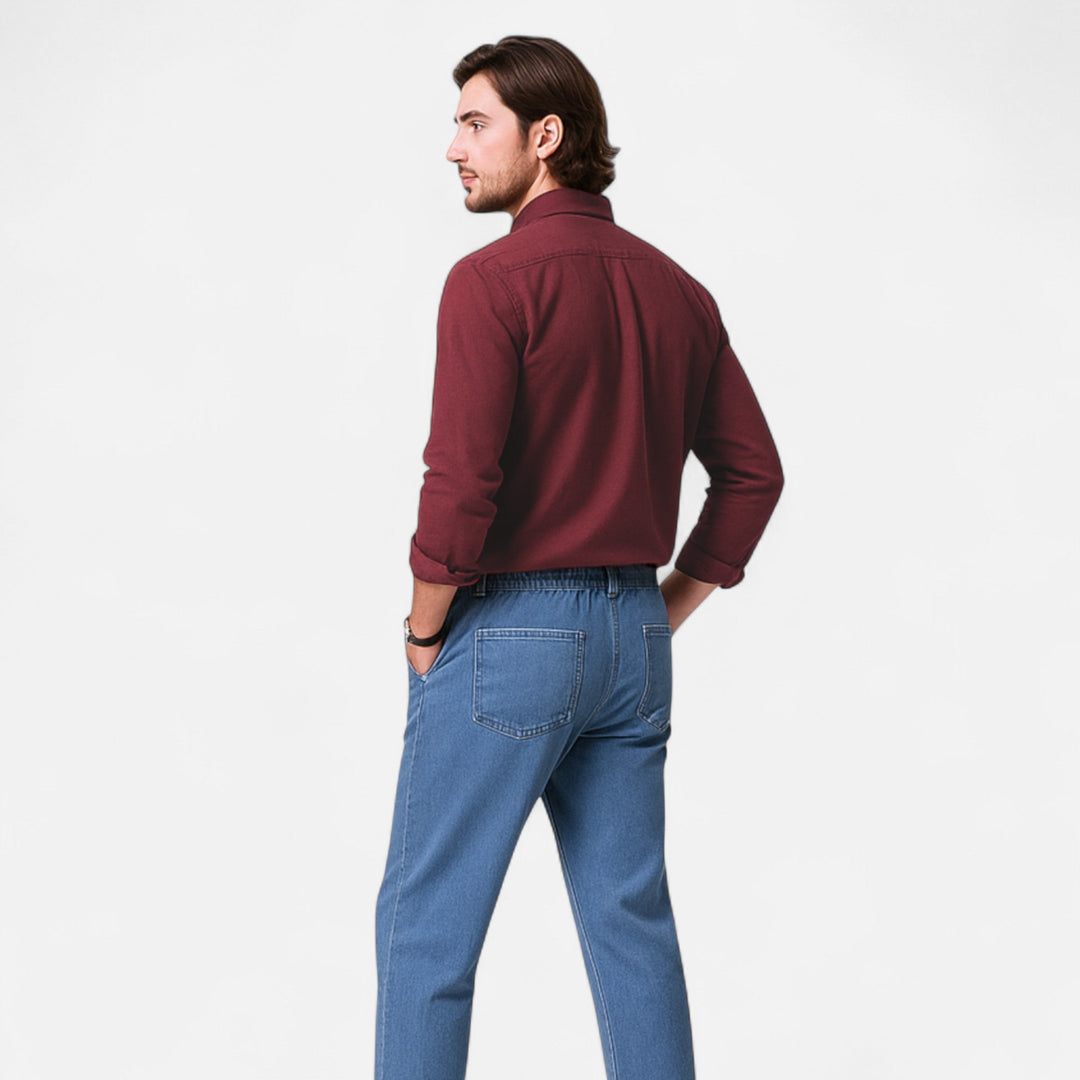 Bastian | Męska Koszula Biznesowa Slim Fit z Klasycznym Kołnierzem, Długimi Rękawami i Guzikami